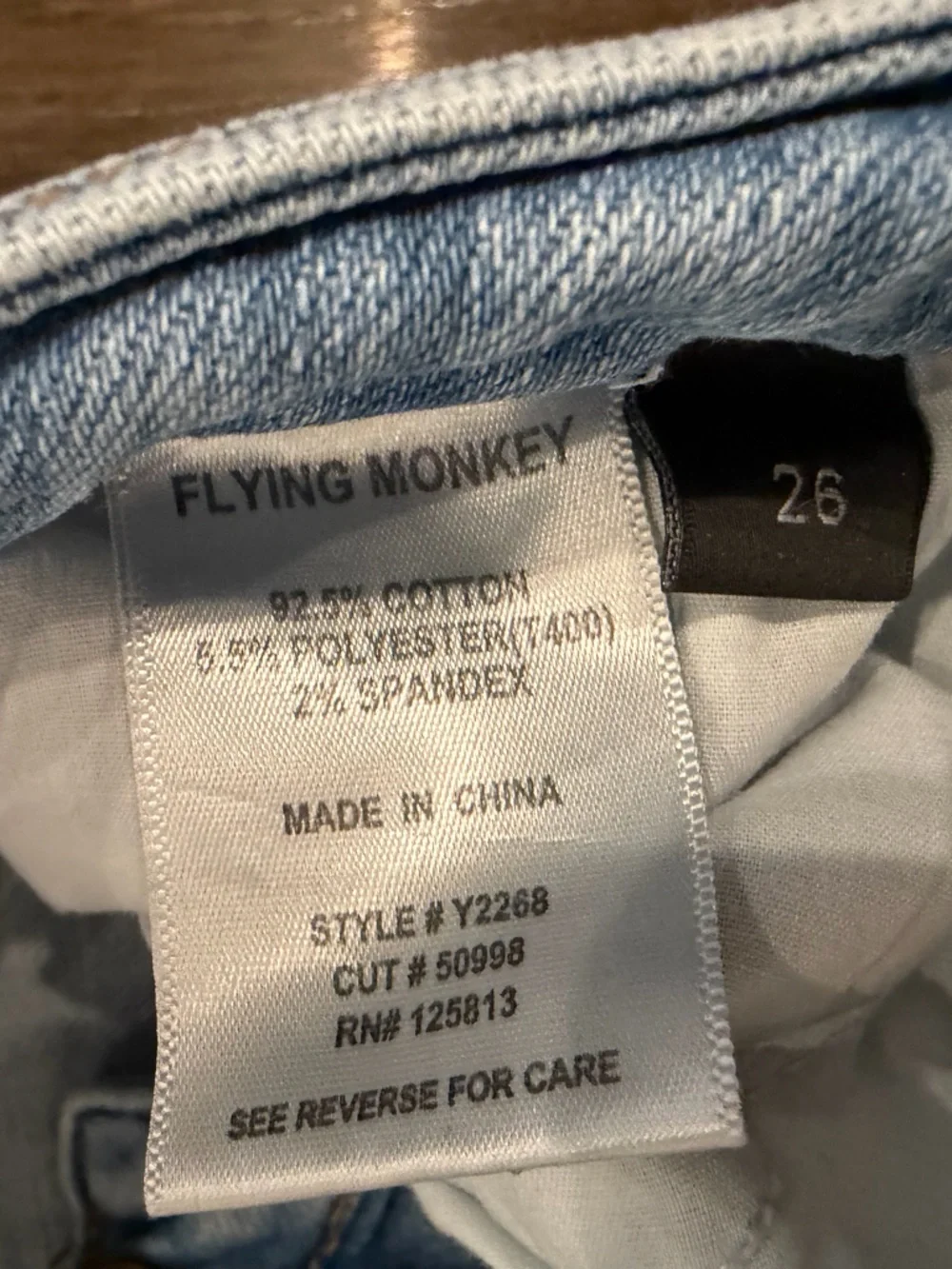 Women’s Flying Monkey Light Wash Distressed Flare Jeans Size 26 - Picture 3 of 5